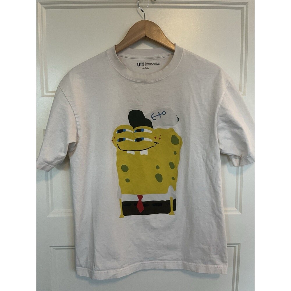 UNIQLO UT x CPFM SpongeBob SquarePants Graphic T-Shirt White Men's Size M Rare